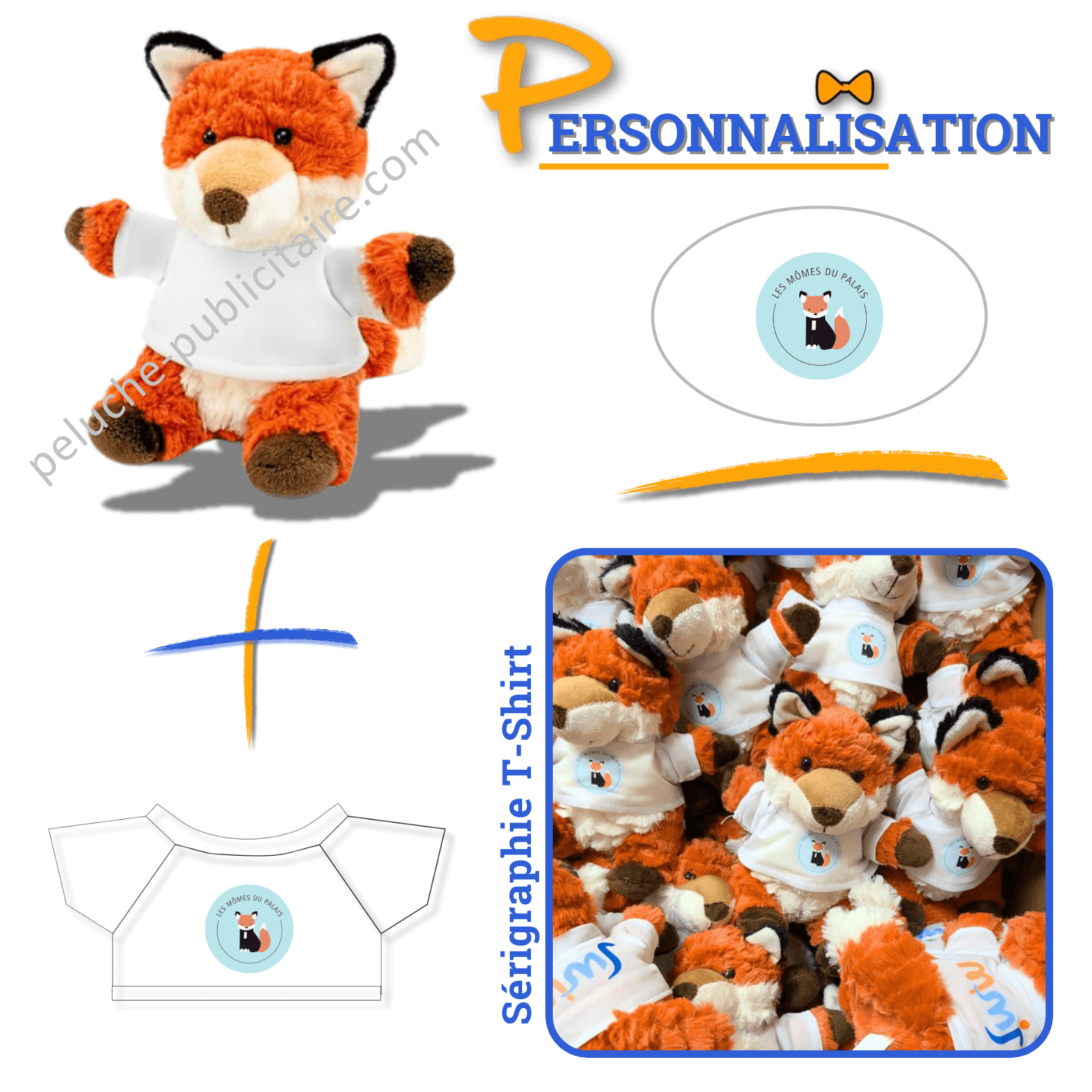personnalisation de peluche renard avec logo les momes du palais personnalisation de peluche renard avec logo les momes du palais