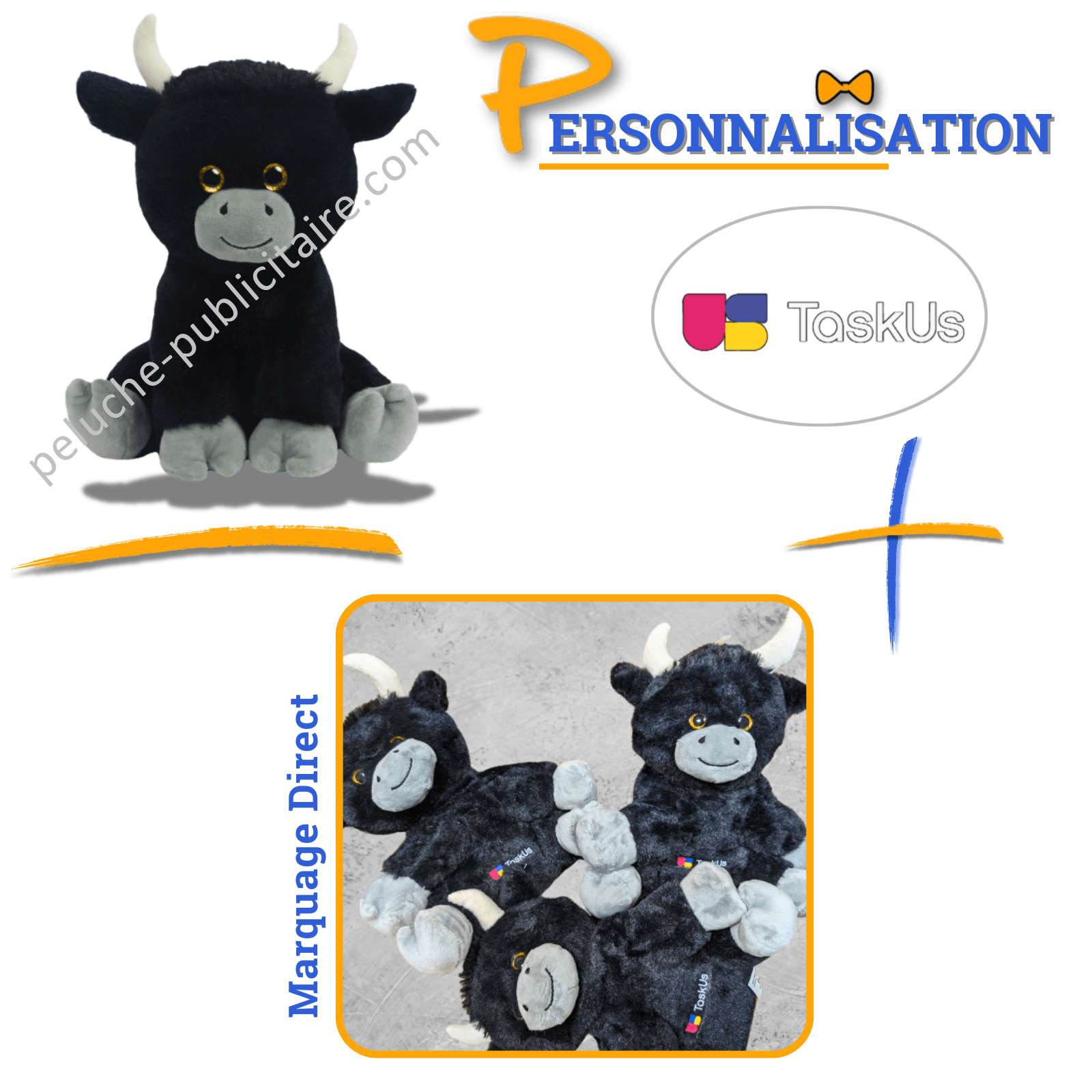 peluche à personnaliser avec logo taureau task us peluche à personnaliser avec logo taureau task us