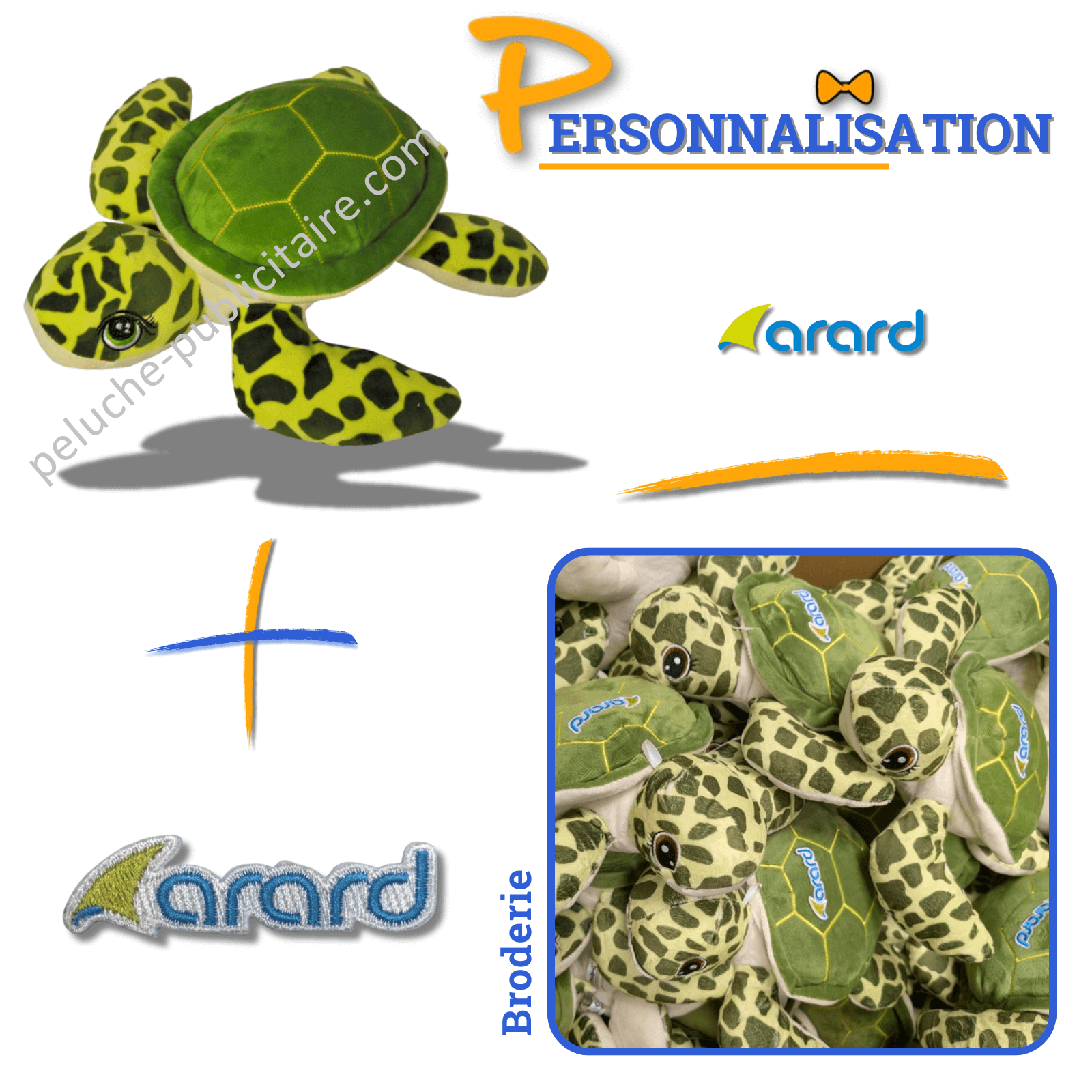 peluche publicitaire tortue ARARD peluche publicitaire tortue ARARD